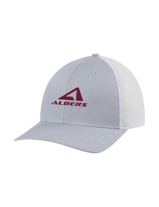 Richardson Adjustable Snapback Original 112 Trucker Cap Light Heather Grey w/White Mesh w/Albers Aerospace Logo