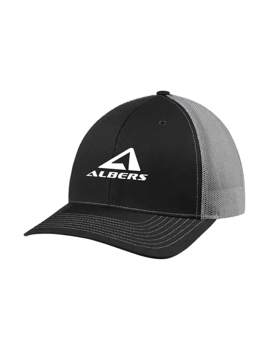 Richardson Adjustable Snapback Original 112 Trucker Cap Black w/Charcoal Mesh w/Albers Aerospace Logo