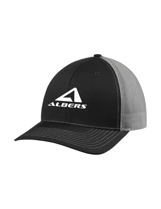 Richardson Adjustable Snapback Original 112 Trucker Cap Black w/Charcoal Mesh w/Albers Aerospace Logo