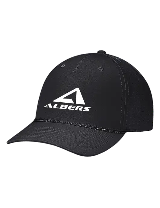 Richardson Laser Perf Performance Black/Black-Grey Rope Cap w/Albers Aerospace Logo