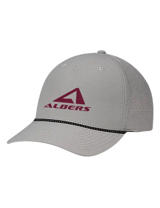 Richardson Laser Perf Performance Light Grey/Black-Grey Rope Cap w/Albers Aerospace Logo