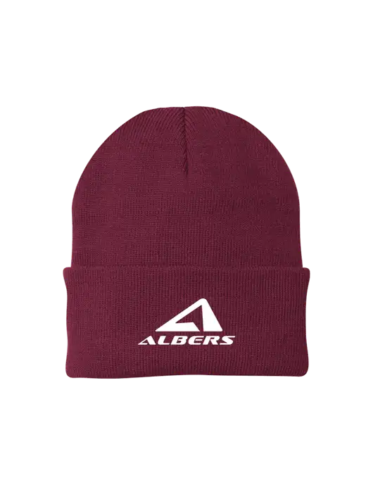 Maroon Knit Cap w/Albers Aerospace Logo