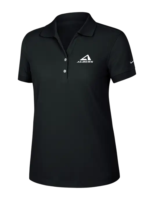 Nike Womens Dri-FIT Classic Black Polo w/Albers Aerospace Logo