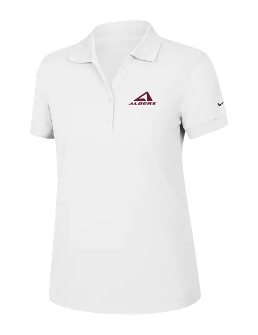 Nike Womens Dri-FIT Classic White Polo w/Albers Aerospace Logo
