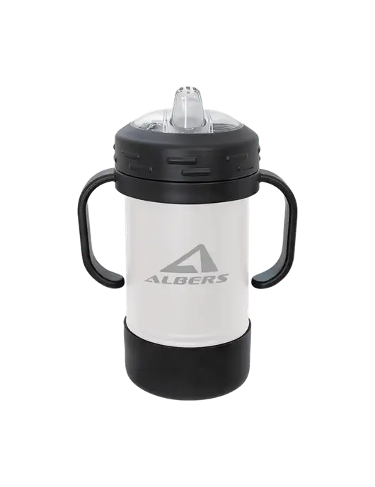 Polar Camel 10 oz Powder Coated White Sippy Cup w/Albers Aerospace Logo