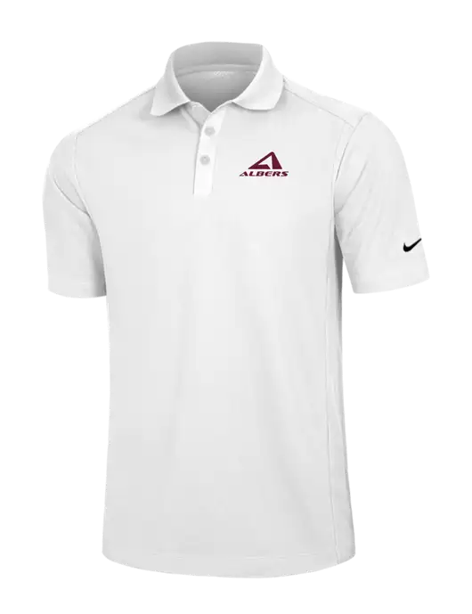 Nike White Dri-FIT Classic Polo w/Albers Aerospace Logo