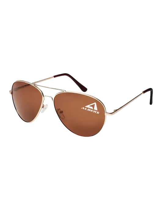 Aviator Coffee Brown with Gold Sunglasses  w/Albers Aerospace Logo
