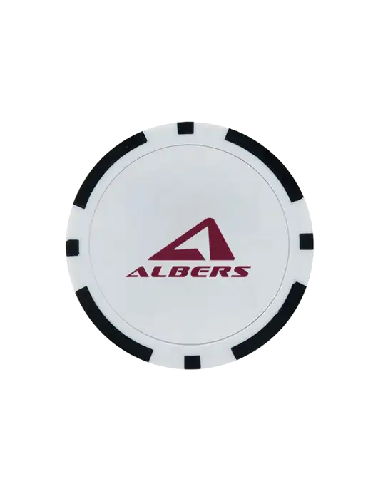 Black Poker Chip Ball Marker w/Albers Aerospace Logo