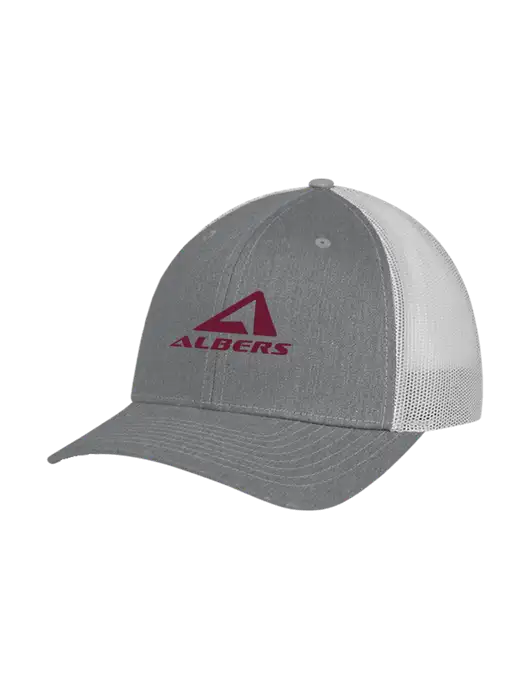 Richardson Adjustable Snapback Original 112 Trucker Cap Heather Grey w/Light Grey Mesh w/Albers Aerospace Logo